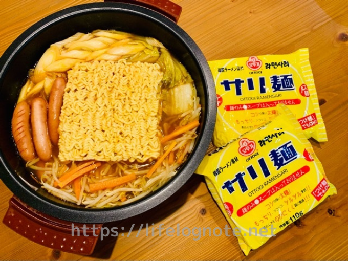 カルディ購入品　サリ麺　アレンジレシピ　キムチ鍋